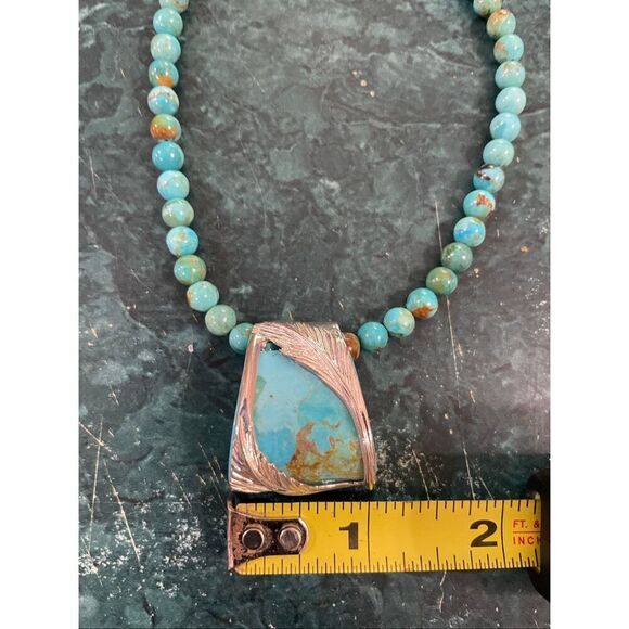 Jay King Mine Finds Sterling Silver & Turquoise Necklace – Bold Statement Pendan - Picture 4 of 7